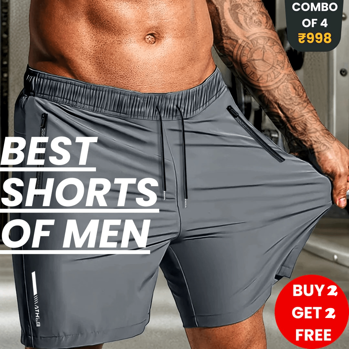 Combo of 4 Stretchable Cotton Shorts | 🔥FLAT 50% SAVING🔥